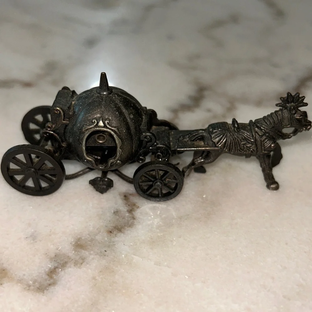 Pencil Sharpener Horse-Carriage Die Cast Copper Miniature Cinderella Fairytale - Picture 12 of 12